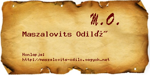 Maszalovits Odiló névjegykártya